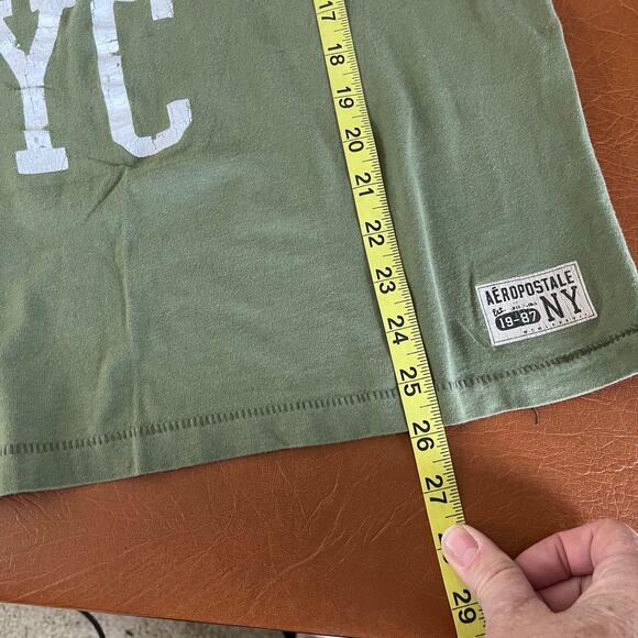 Aeropostale Green‎ Short Sleeve Graphic T Shirt Men Medium New York Theme - Picture 7 of 7